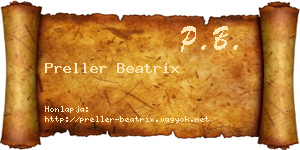 Preller Beatrix névjegykártya